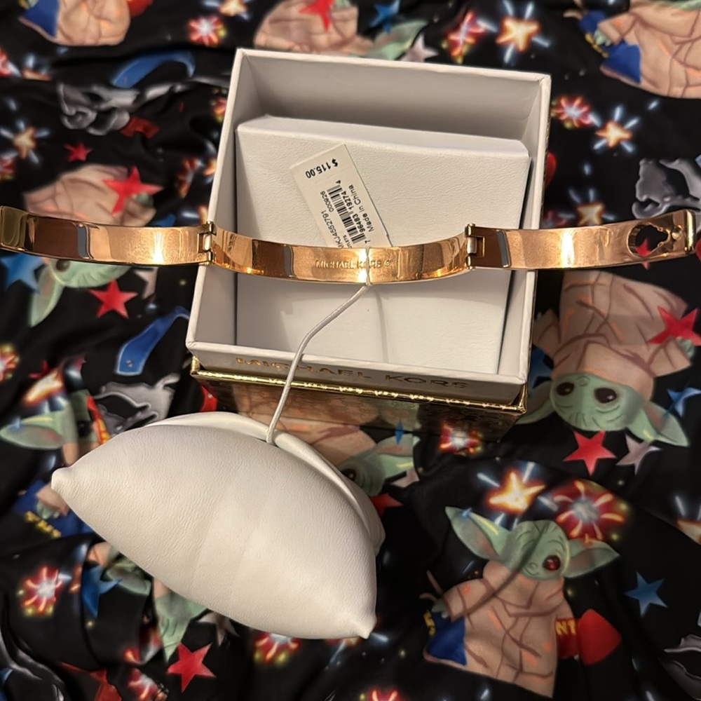 NEW MICHAEL KORS ROSE GOLD BRACELET BANGLE DIAMOND LOVE LOCK NUT BOLT CUFF BOX X - Picture 13 of 16